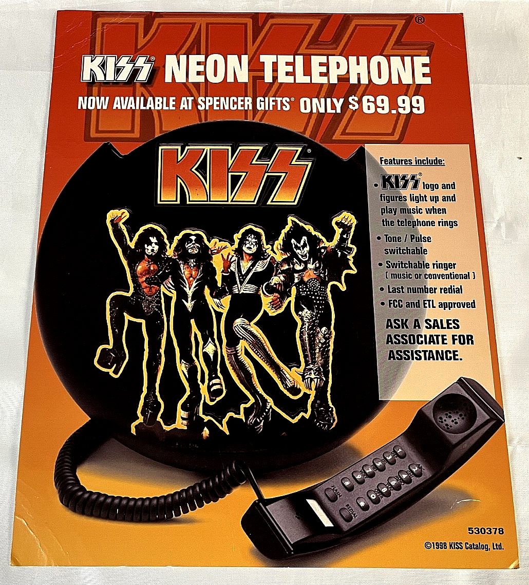 洋楽 KISS NEON TELEPHONE Kiss Neon Telephone Spencer's Gifts 1998 Destroyer MIB | eBay