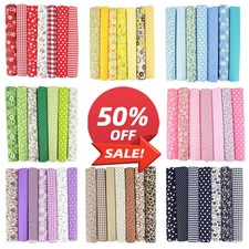 7pcs Soft Cotton Fabric Squares - Ideal for Patchwork Quilting and DIY Crafts