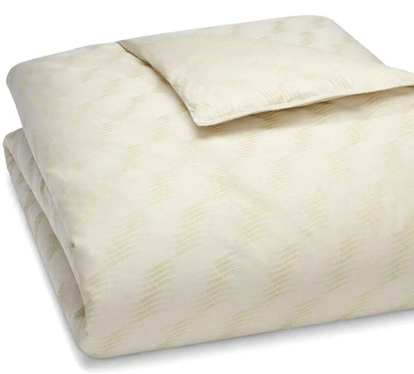 Funda nórdica Sferra Vissio Queen champán grapa larga algodón satén jacquard nueva Foto 2 de 4