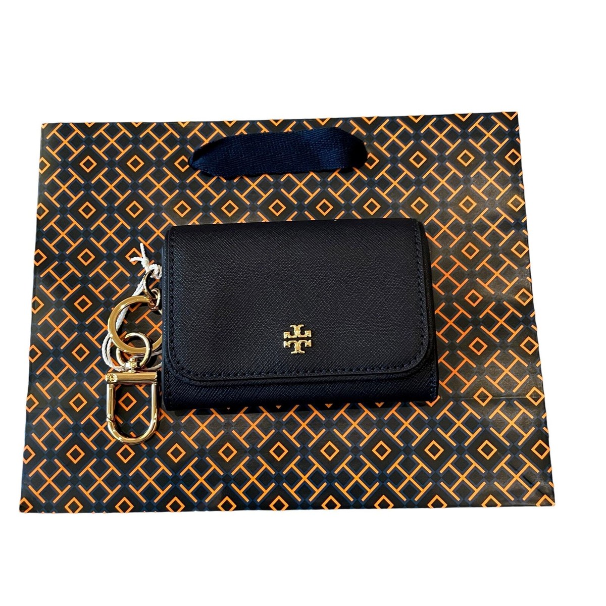 TORY BURCH Emerson Flap Card Case 157146 Tory Navy Blue