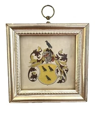Vintage Heraldic Coat Of Arms  "Bredius" emblem Print Framed. Illinois MLDG Co.