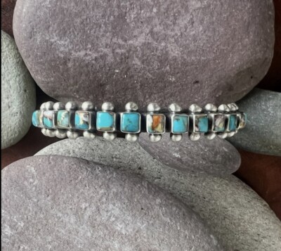 Betsoi Handmade Kingman Turquoise  & Spiny Oyster Sterling Cuff
