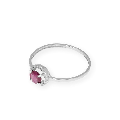 Anillo Rubí y Diamantes Oro Blanco Complementos de Mujer Joyería de Moda - Imagen 4 de 13