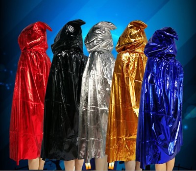 Girl Boy Children Witch Ghost Party Costume leather look Halloween Cape Cloak