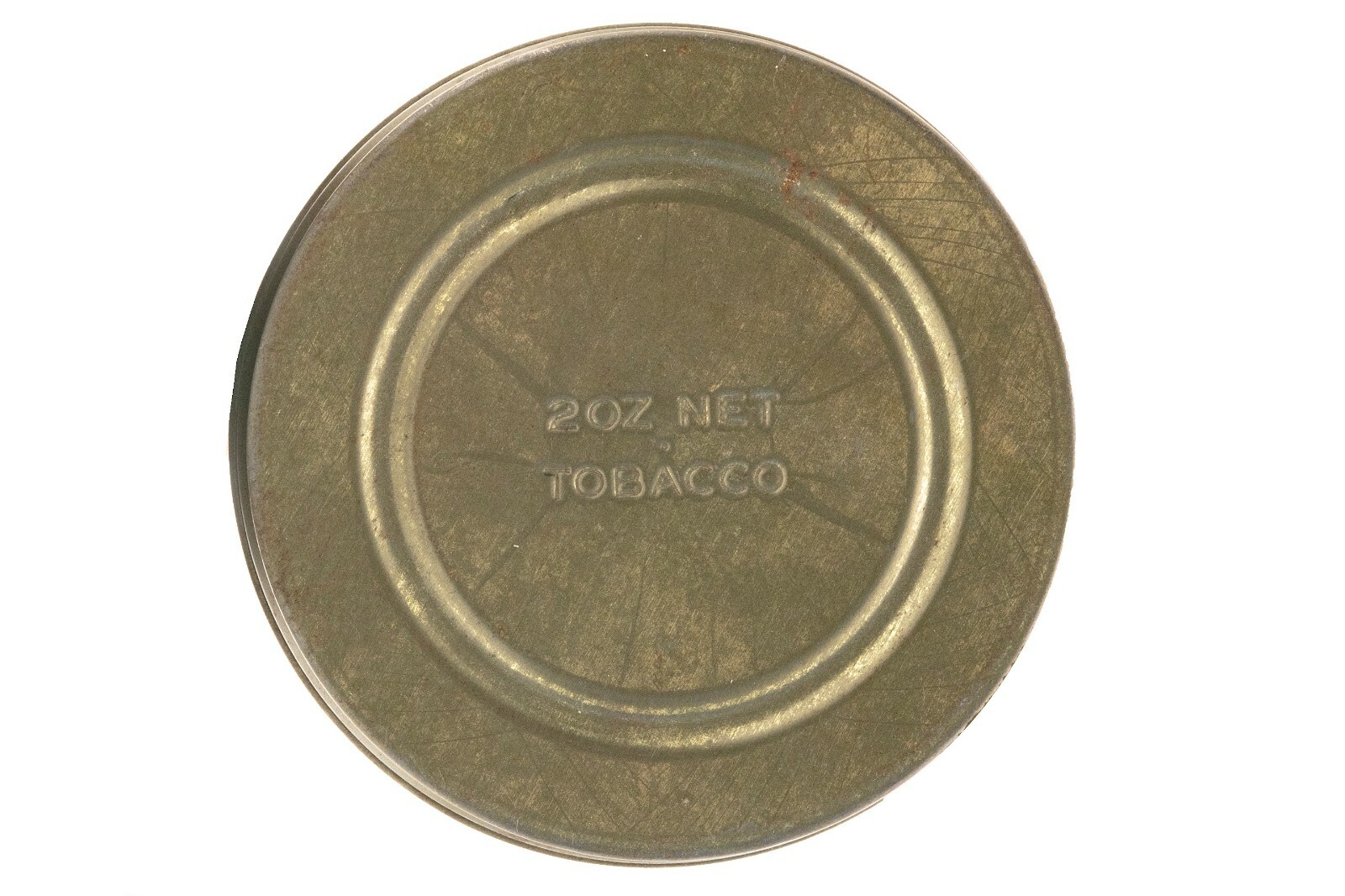 Vintage 1940s English "Baby's Bottom" round 2oz. tobacco tin in