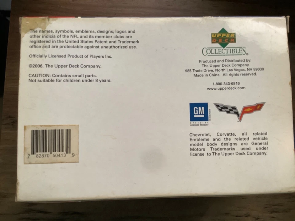 Upper Deck 2006 temporada NFL TOM BRADY edición limitada 1:64 Die Cast Corvette Foto 3 de 4