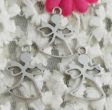 Free Ship 72 pcs Antique silver angel charms 25X19mm H-4563