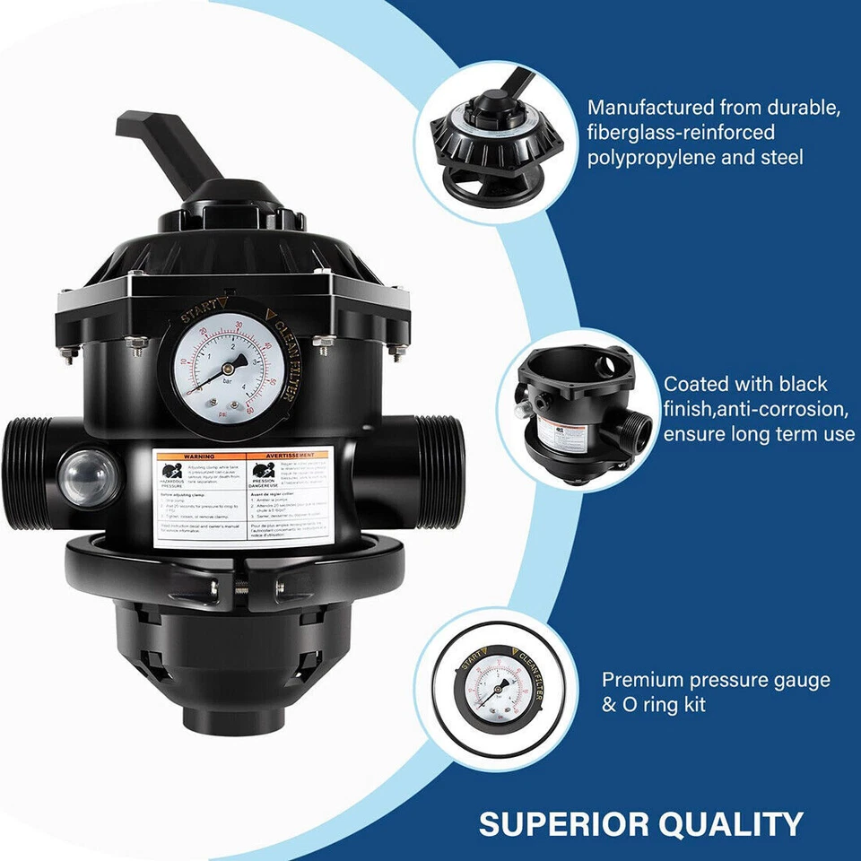 Replacement Part for 262506 1-1/2-Inch 6-Way Clamp Style Valve For Spa Filter - Image 4 of 4