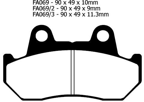 EBC/FA069HH Sintered Brake Pads (Rear) for Honda CB750, CB900, CBX1000, GL1100 - Picture 2 of 2