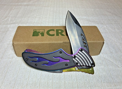 Vintage CRKT Fulcrum Flame Kommer 7406K Liner Lock Folding Knife Discontinued