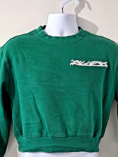 Illest Script Embroidered Green Crewneck Sweatshirt Womens