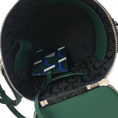 ROSA.K Vanity Monogram Tote Shoulder Bag Handbag Leather Green Ladies Used - Picture 6 of 9