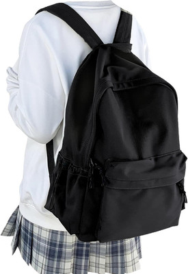 Classic Basic Black Backpack for Women,Waterproof High School Bookbag,Lightweigh