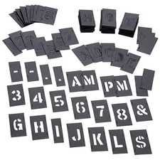 Stencil Kit, Combination Set, Letters and Numbers, 1 in Character Height, Gothic