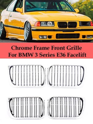 Chrome Silver Kidney Grille For BMW 3 Series E36 Facelift LCI 1997 1998 1999 M P