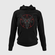 Goat Pentagram Occult Hoodie  Baphomet Gothic Satanic Symbol Sweatshirt