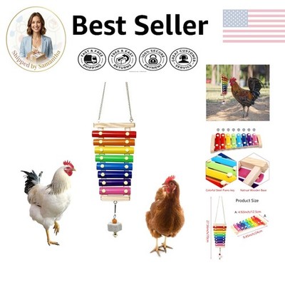 Bright Rainbow Chicken Xylophone with Grinding Stone   Perfect for Pecking Fun!