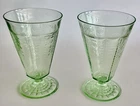 Vintage Hocking Green  Depression Glass Juice Tumblers (Set of 2)