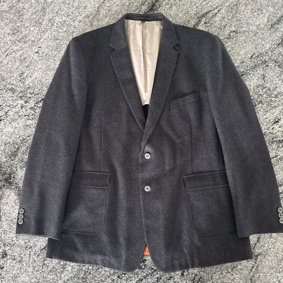 NAUTICA Mens Size 48L 100% Wool Gray 3 Button SportCoat Gear Coat #756