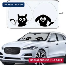 Car Windshield Sunshade with Pet Design, Cute Dog Cat Medium Dog Cats