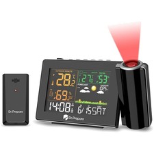 Wetterstation mit Außensensor DCF Projektionswecker Einstellbare Projektionsf...