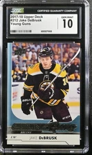 2017-18 Upper Deck Jake DeBrusk #212 Young Guns Rookie CGC 10