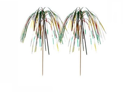 500 Deko Picker 15,5 cm multicolor Feuerwerk Palme Eisdekoration Cocktail