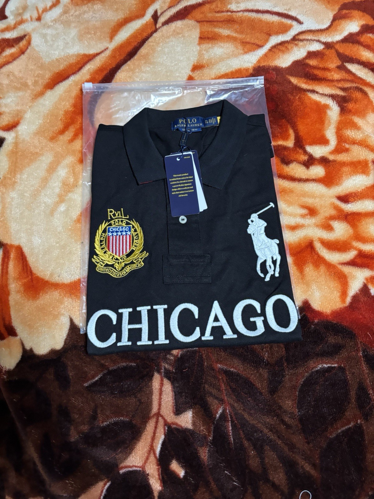SIZE XL Polo Ralph Lauren Chicago USA #3 Polo Shirt Chief Keef PRL Big Pony