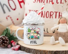 Snoopy Christmas Hot Chocolate Personalized Mug-Kids Holiday Gift