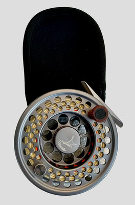 Vosseler Fliegenrolle DC 4, elox. Alu, gunsmoke, KL.5/6.gute Bremse