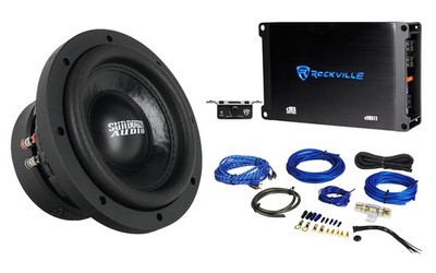 Sundown Audio SA-6.5SW 6.5'' 300w RMS DVC 4 ohm Subwoofer+Mono Amplifier+Amp Kit