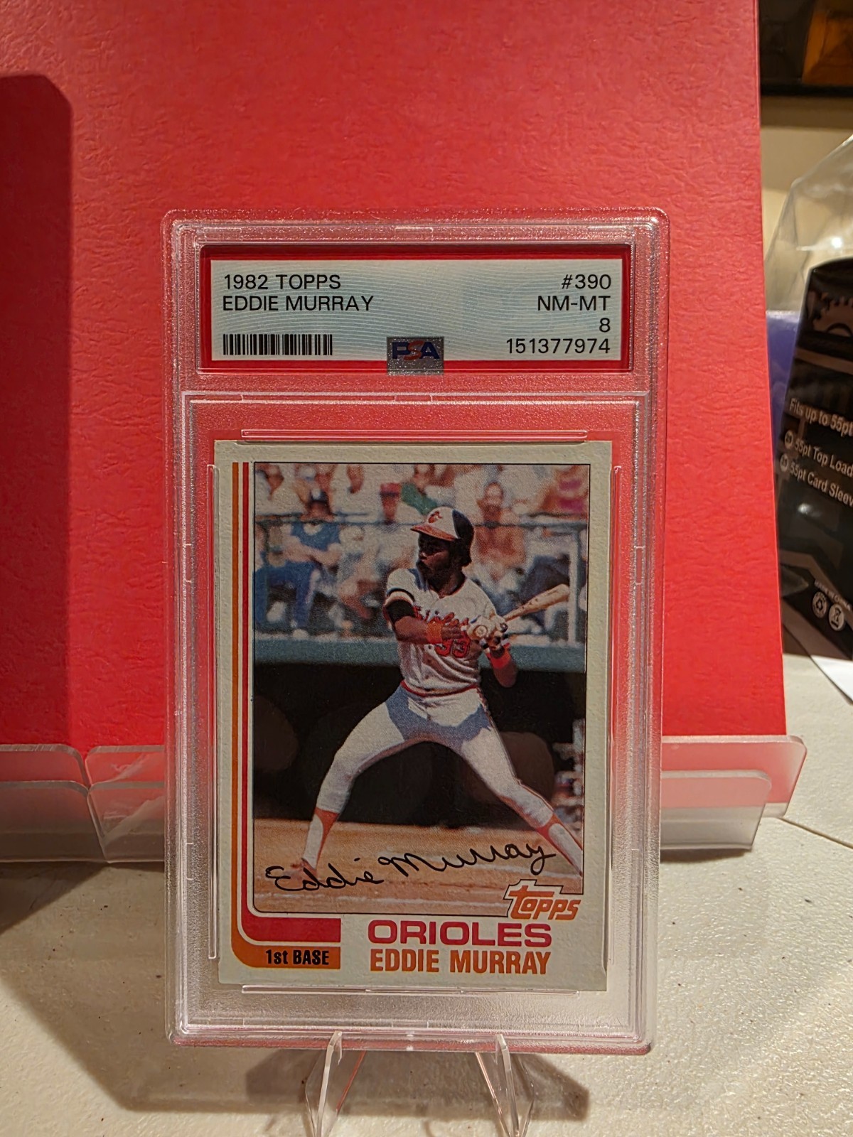 1982 Topps #390 Eddie Murray – PSA 8 NM‑MT – Sharp Vintage Copy