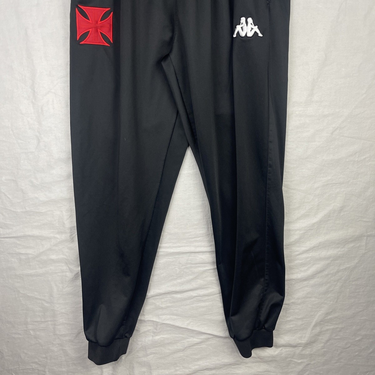 CR Vasco da Gama Pants Mens Large Black Kappa Track Soccer Futbol