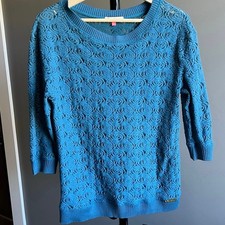 English Laundry Shear Blue Floral Short-Sleev...