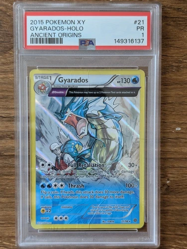 2015 Pokemon XY Ancient Origins PSA 1 Gyarados #21 Holo FA Full Art FRESH SLAB