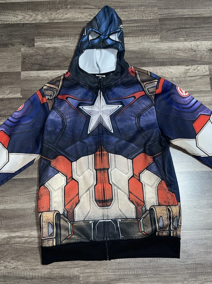 Marvel Avengers Captain America Zip Up Hoodie Jacket Size Small (C6) - Image 2 of 4