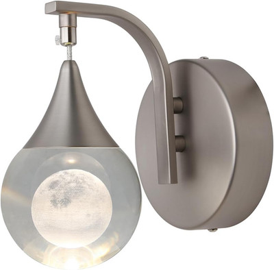 Dimmable Crystal Wall Sconce - Modern LED Light for Any Room, Nickel Finish