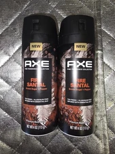Axe Fine Fragrance Collection Body Spray Fire Santal 4 Oz 72H Fresh Lot Of 2