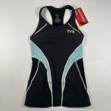 TYR Womens Competitor Tri Tank Top Black Blue Size XS MSRP 72