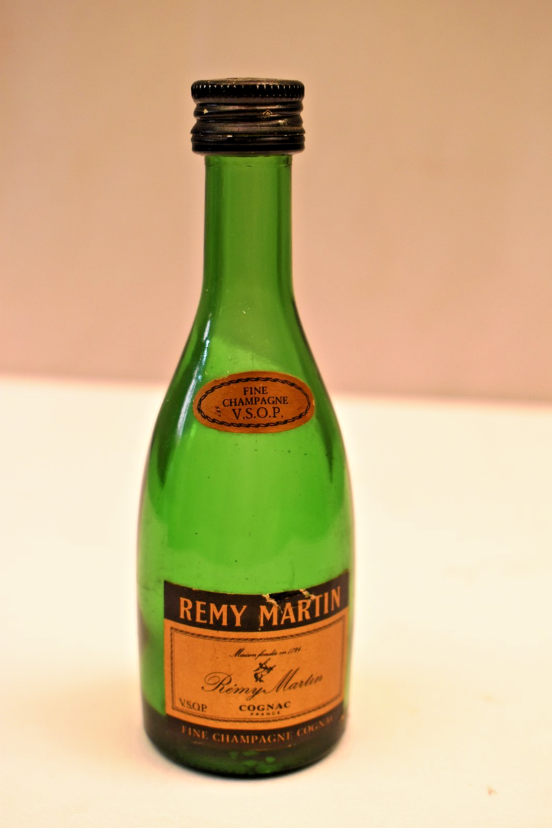 Vintage Remy Martin VSOP Mini Cognac Bottle Green Glass Bar