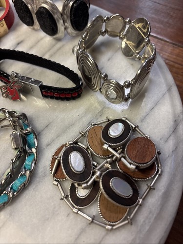Lot of 10 Vintage Costume Jewelry Bracelets 80s Retro - Picture 8 of 16