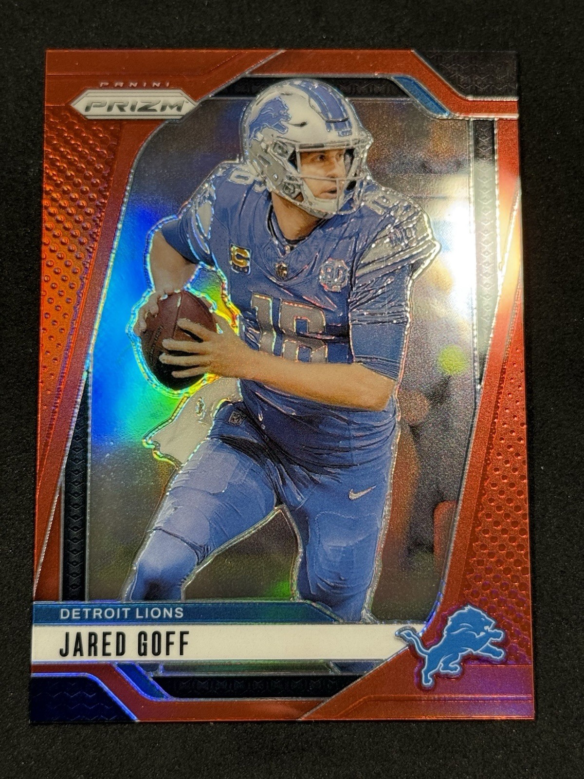 2024 Panini Prizm Jared Goff Red Retail SSP Case Hit 92 Lions