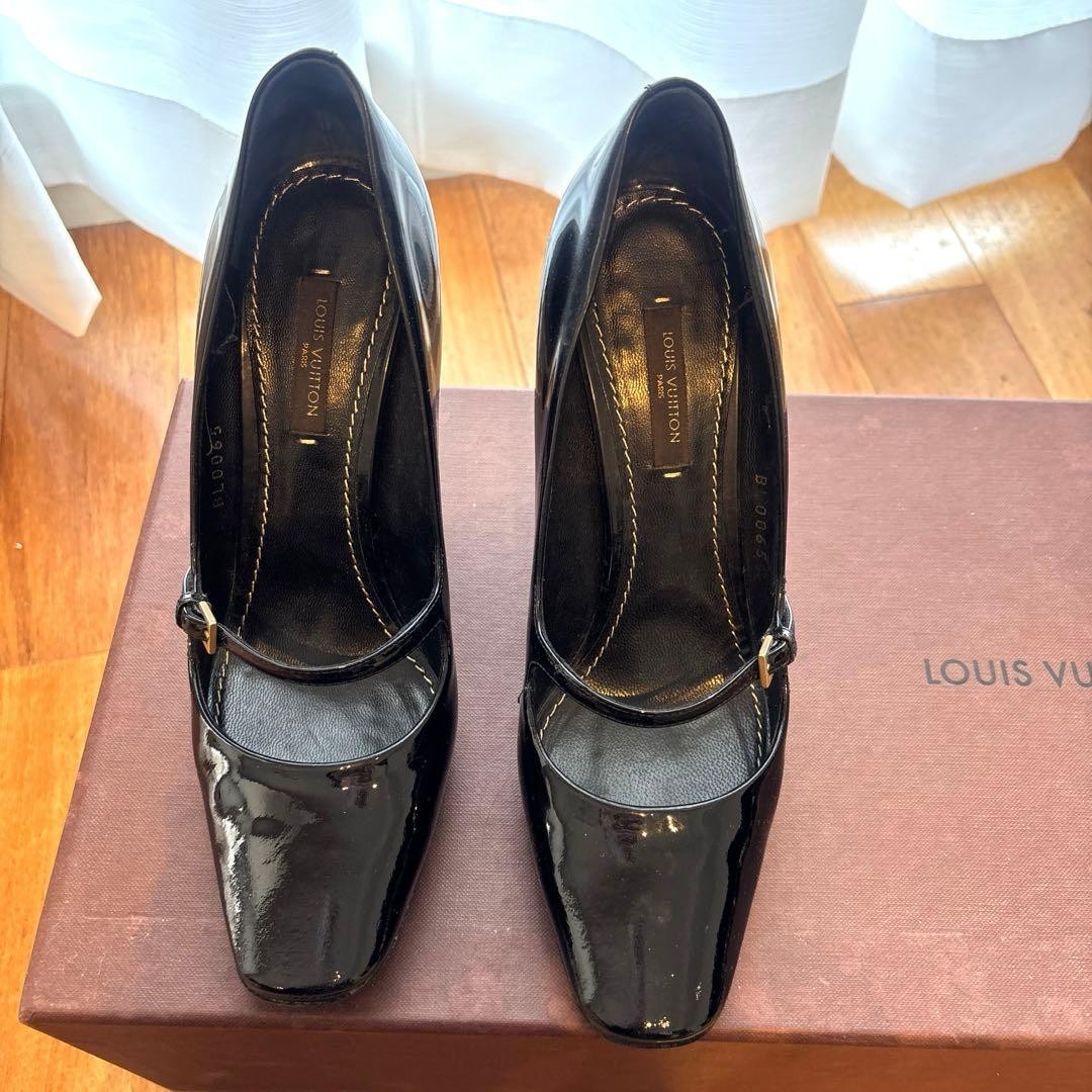 LOUIS VUITTON Heel Leather Pumps Black EU 36.5 135320K Authentic thumbnail 9