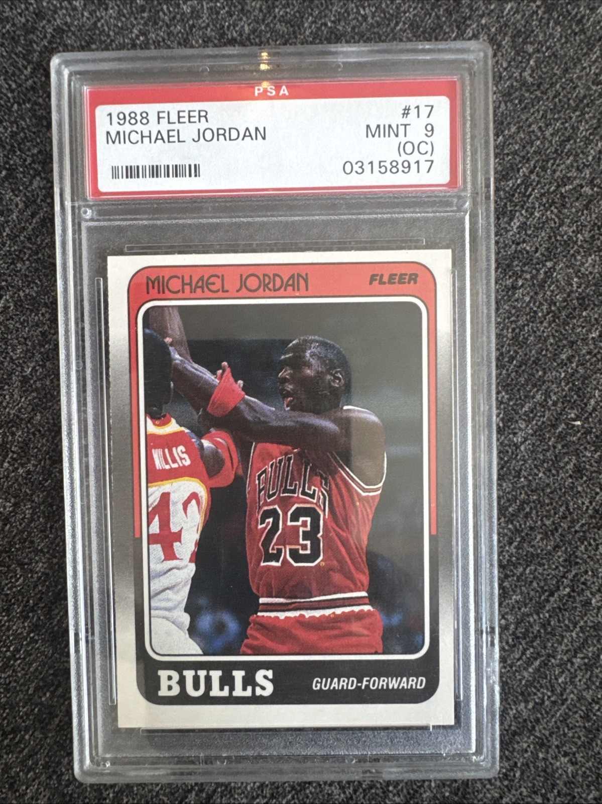 Jordan PSA 9 WITH OC QUALIFIER 3RD YEAR 1988 FLEER MICHAEL JORDAN #17