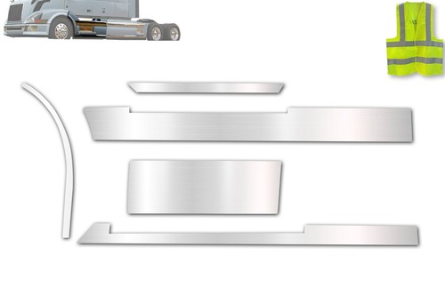 Front Panel Stripes Chrome Trim Set - Left Side Compatible with Volvo VNL 04-17 - Picture 2 of 8