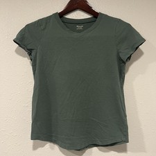 MADEWELL Short Sleeve Crew Neck Shirt Green Women s Size XXS Cotton Top Tee EUC