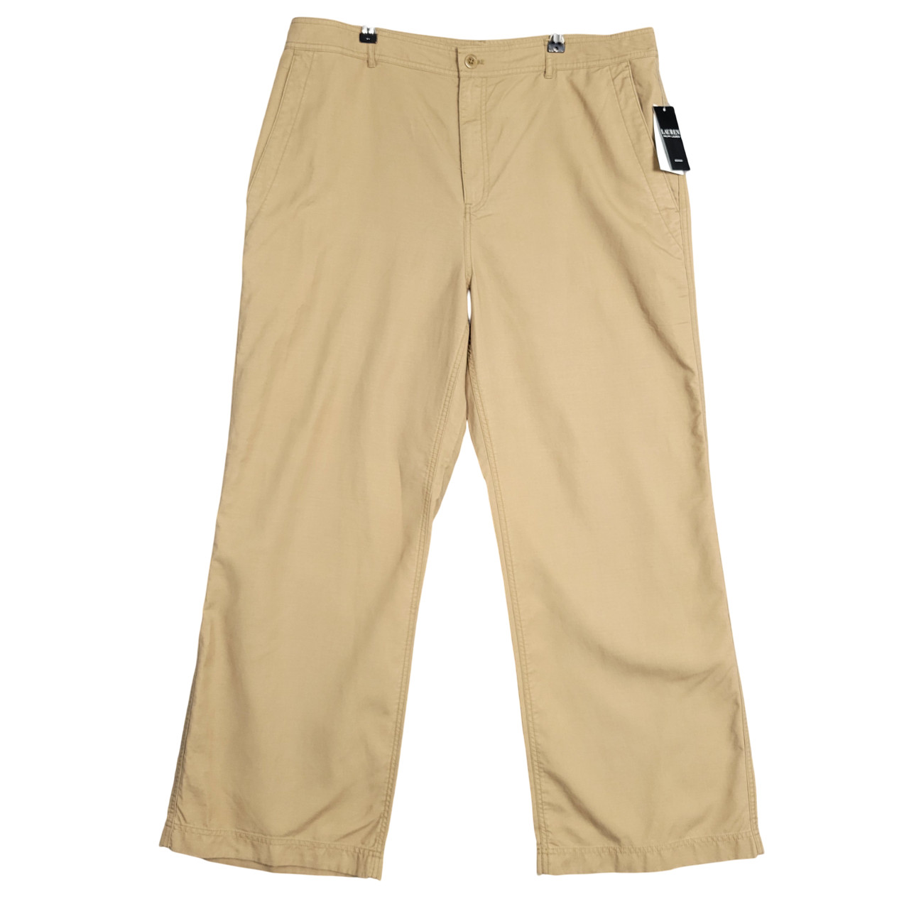 Lauren Ralph Lauren Pants Women's Size 14W Honey Tan Wide Leg Office Career