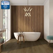Spanish Walnut Oak Wood effect Porcelain Tile 60x120 cm small Sample £2.99