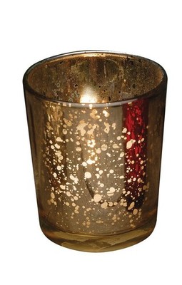 Biedermann & Sons Glass Votive Holder, Rustic Gold (HJ187G)