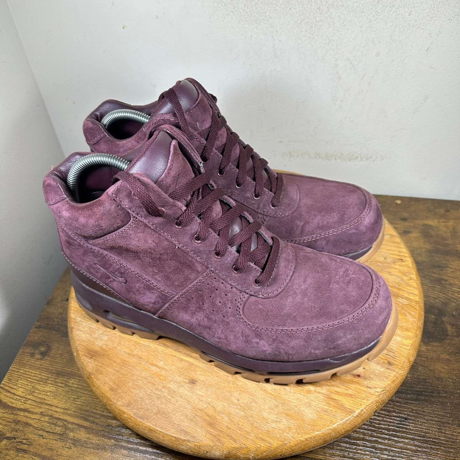 Nike Air Max Goaterra 2.0 Mens Burgundy Suede Hiking Boots 865031-600 Size 11